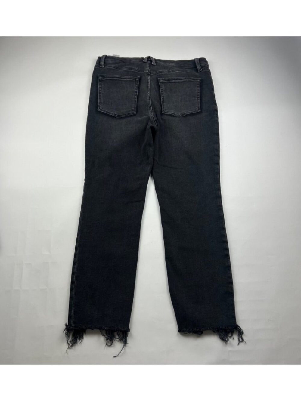 Good American Washed Black Stretch Denim Good Classic Distressed Jeans 14 - Picture 5 of 7